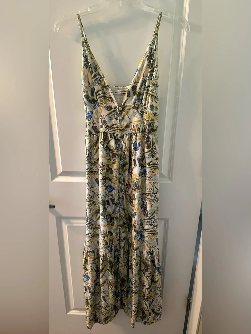 Abercrombie & Fitch Button Through Floral Spaghetti-Strap Maxi Dress